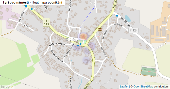 Tyršovo náměstí - mapa podnikání
