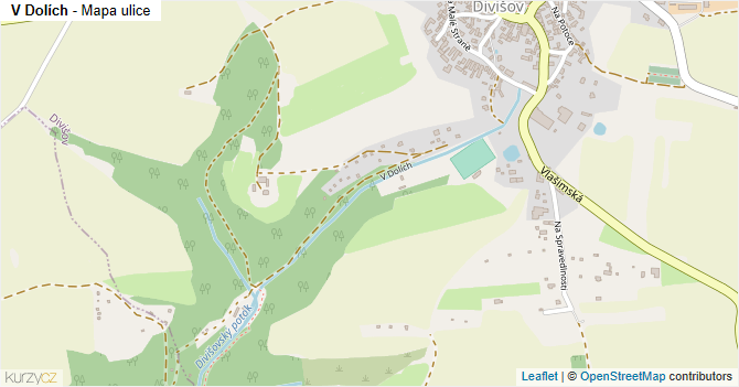 V Dolích - mapa ulice