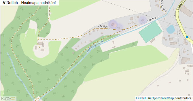 V Dolích - mapa podnikání