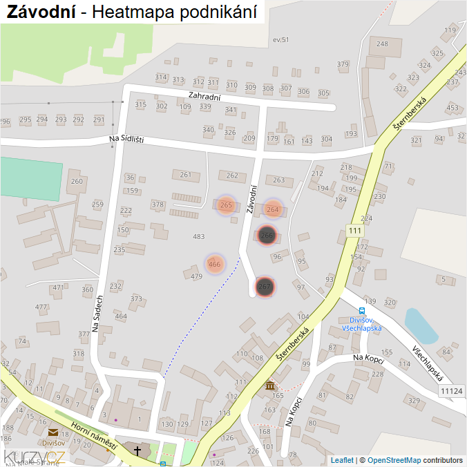 Mapa Závodní - Firmy v ulici.