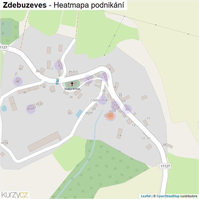 Mapa Zdebuzeves - Firmy v části obce.