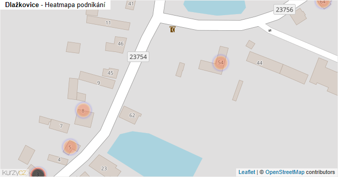 Dlažkovice - mapa podnikání