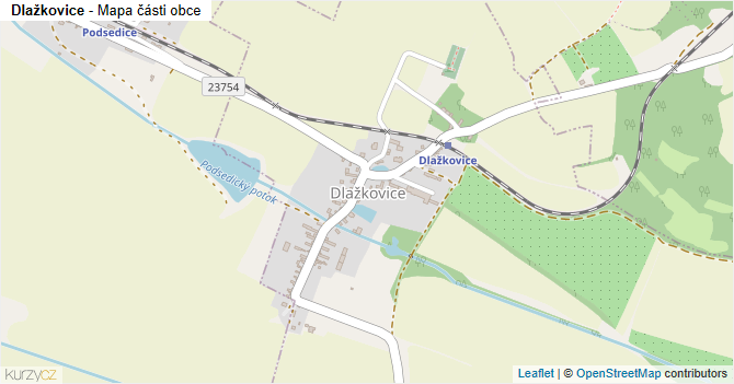 Dlažkovice - mapa části obce