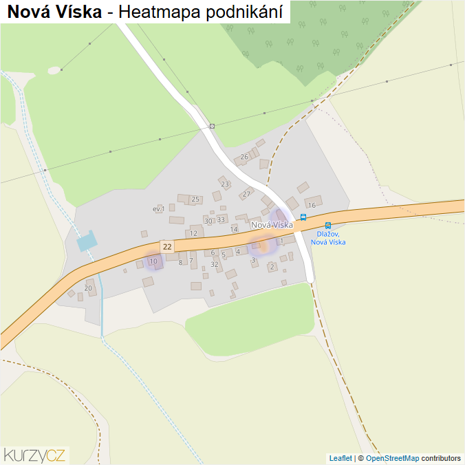 Mapa Nová Víska - Firmy v části obce.