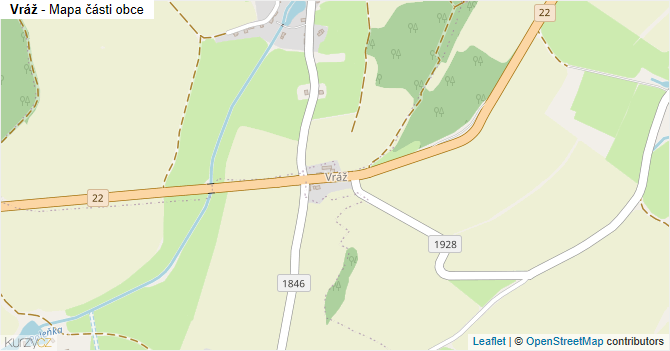 Vráž - mapa části obce