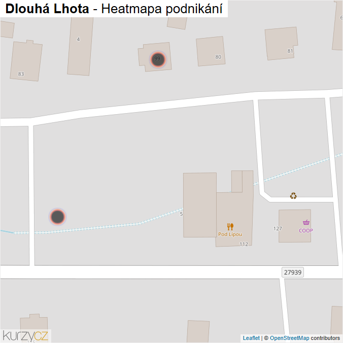 Mapa Dlouhá Lhota - Firmy v obci.