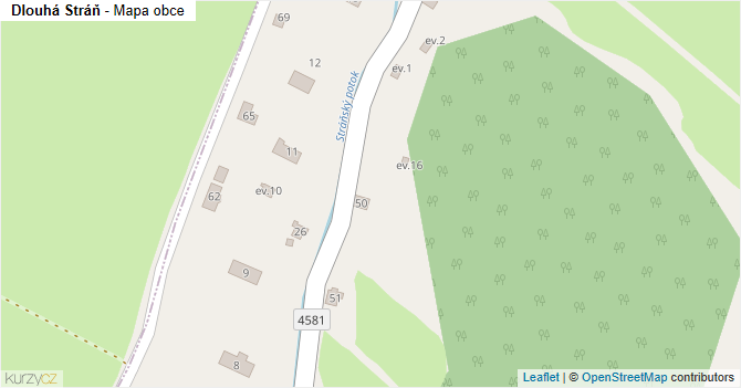 Dlouhá Stráň - mapa obce