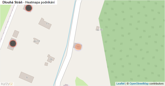 Dlouhá Stráň - mapa podnikání