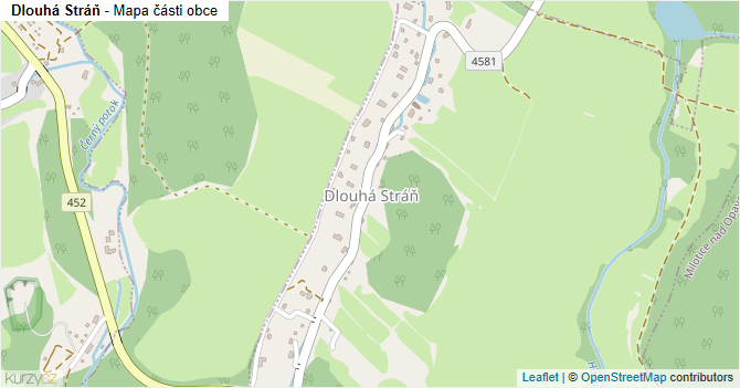 Dlouhá Stráň - mapa části obce