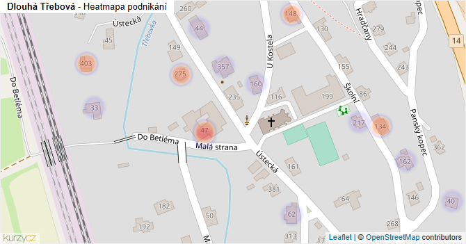 Dlouhá Třebová - mapa podnikání