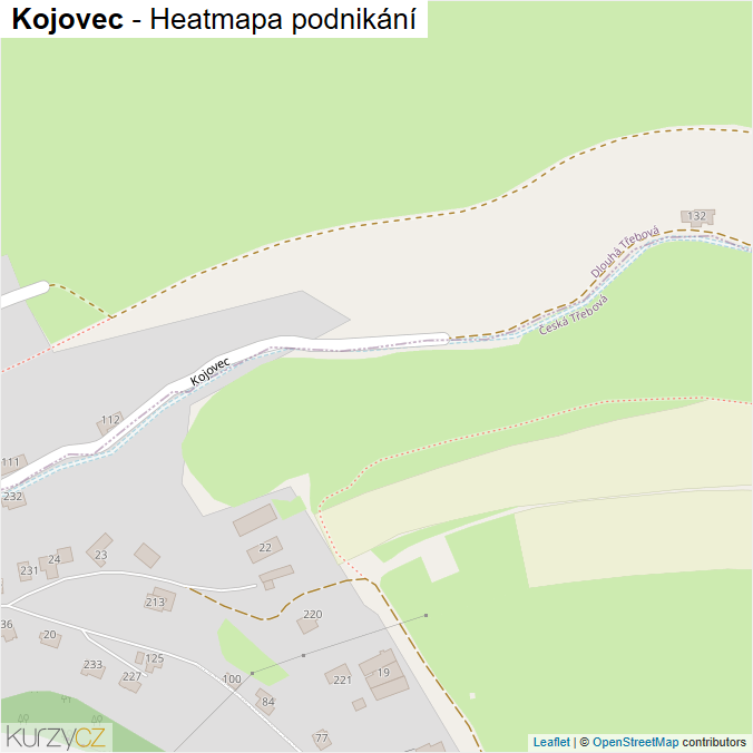 Mapa Kojovec - Firmy v ulici.