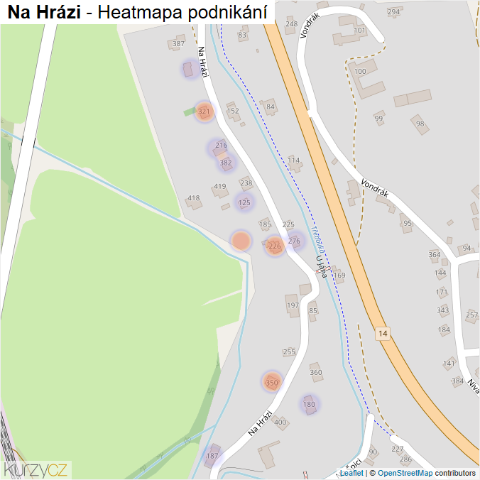 Mapa Na Hrázi - Firmy v ulici.