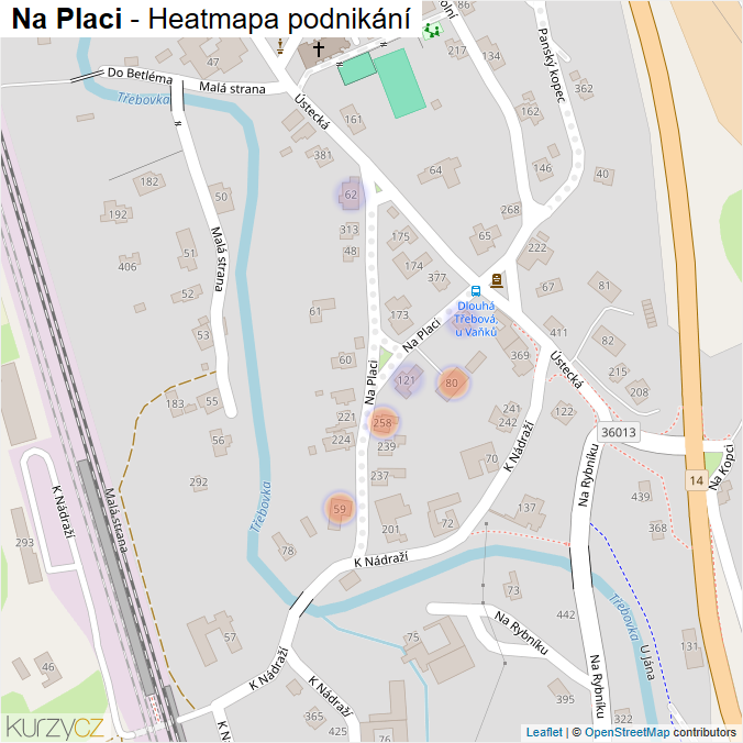 Mapa Na Placi - Firmy v ulici.