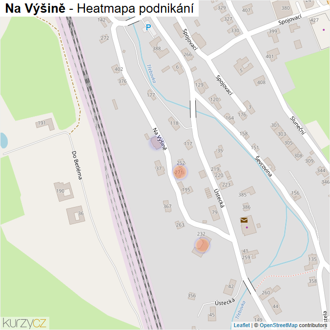 Mapa Na Výšině - Firmy v ulici.