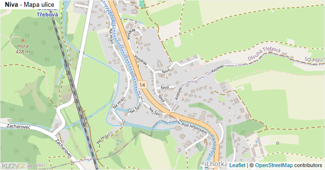 Niva - mapa ulice