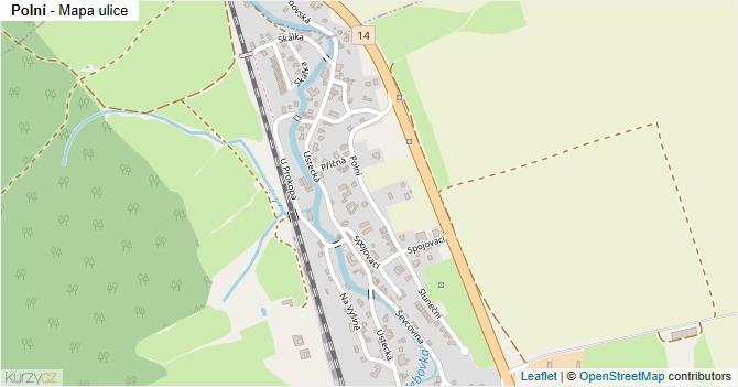 Polní - mapa ulice