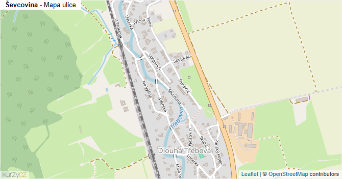 Ševcovina - mapa ulice