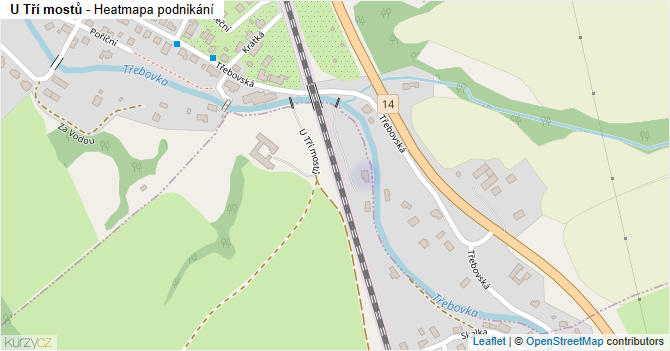 U Tří mostů - mapa podnikání