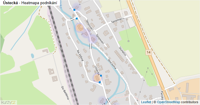 Ústecká - mapa podnikání