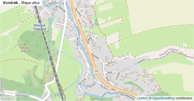 Vondrák - mapa ulice