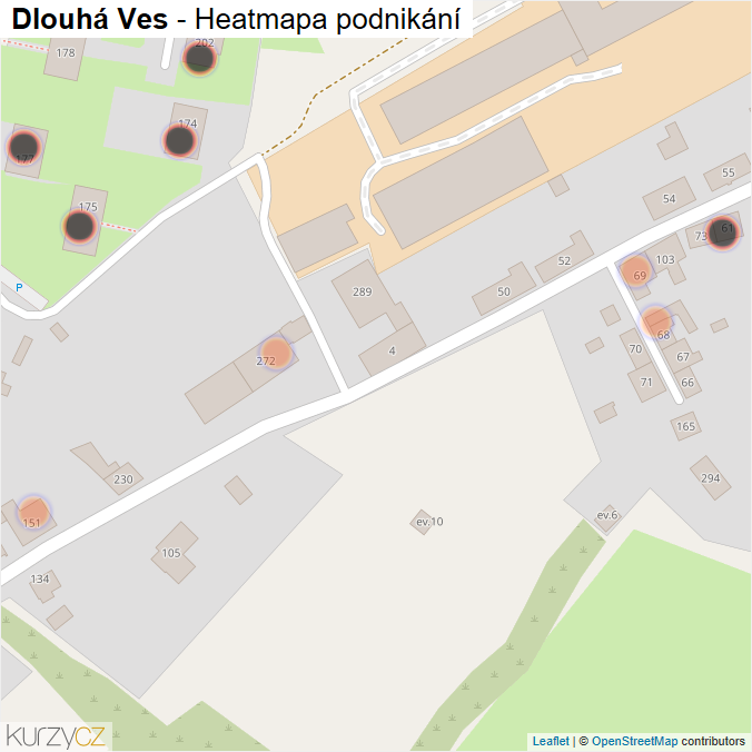 Mapa Dlouhá Ves - Firmy v obci.