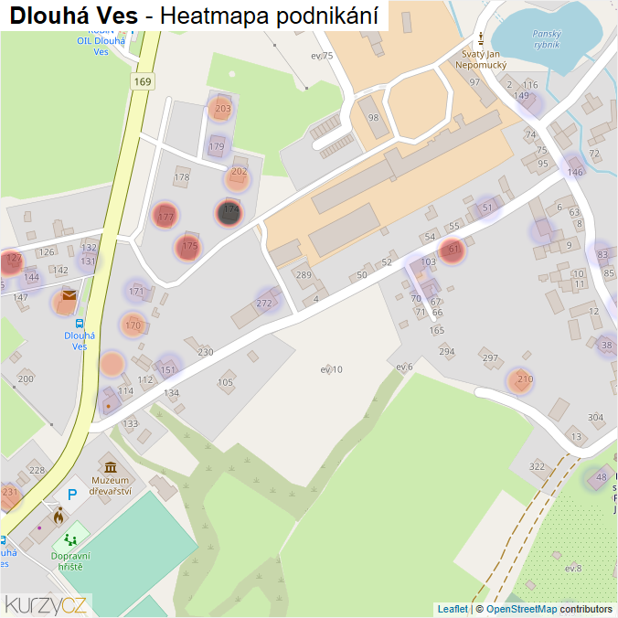 Mapa Dlouhá Ves - Firmy v části obce.
