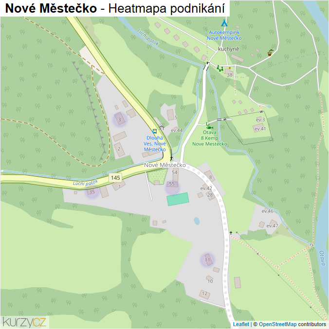 Mapa Nové Městečko - Firmy v části obce.