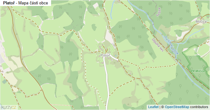 Platoř - mapa části obce