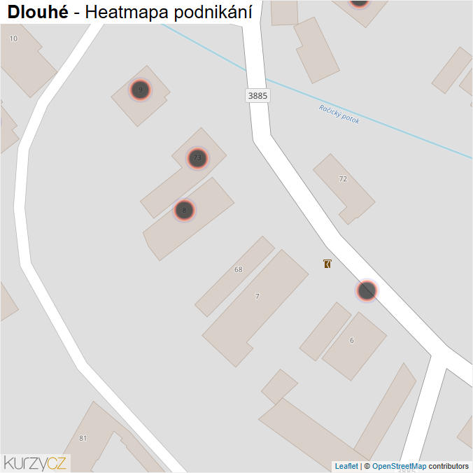 Mapa Dlouhé - Firmy v obci.