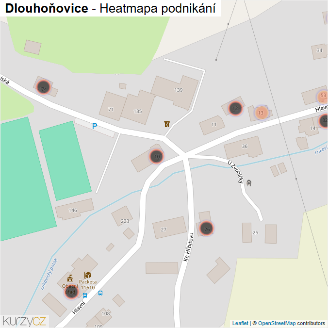 Mapa Dlouhoňovice - Firmy v obci.