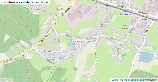 Dlouhoňovice - mapa části obce
