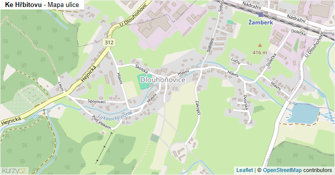 Ke Hřbitovu - mapa ulice