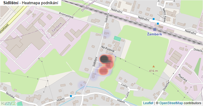 Sídlištní - mapa podnikání