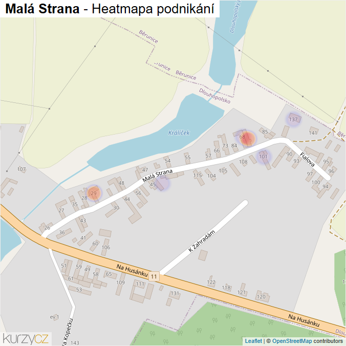 Mapa Malá Strana - Firmy v ulici.