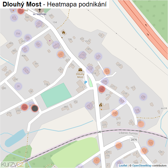 Mapa Dlouhý Most - Firmy v části obce.