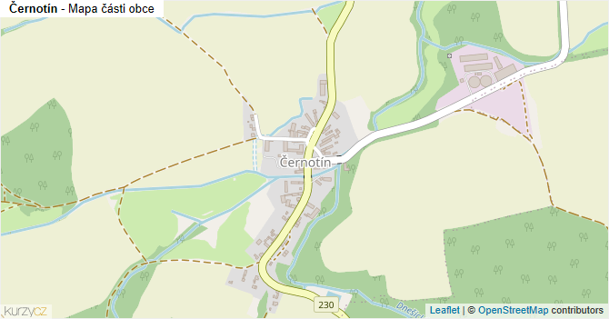 Černotín - mapa části obce