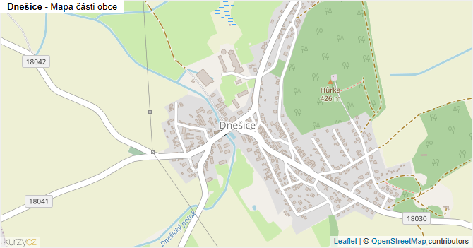 Dnešice - mapa části obce