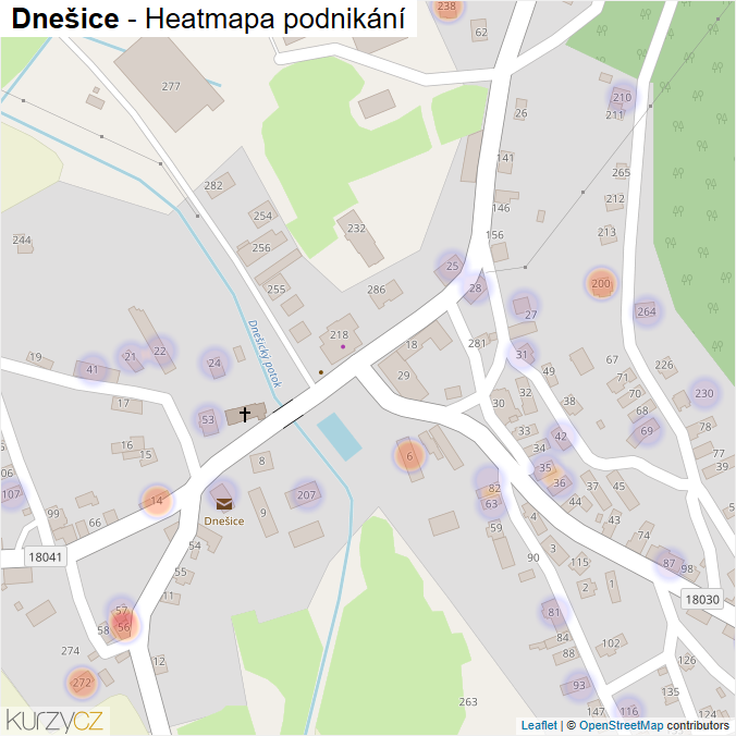Mapa Dnešice - Firmy v části obce.