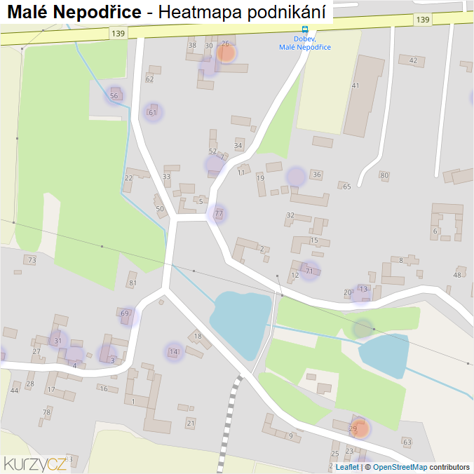 Mapa Malé Nepodřice - Firmy v části obce.