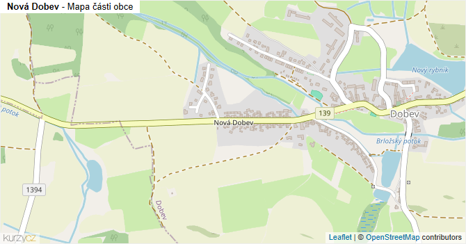 Nová Dobev - mapa části obce