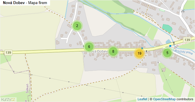 Nová Dobev - mapa firem