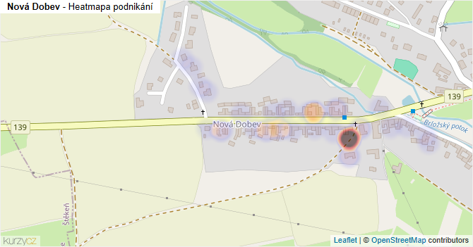 Nová Dobev - mapa podnikání