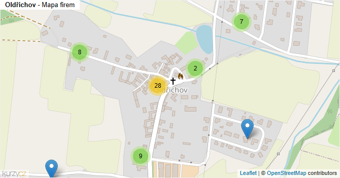 Oldřichov - mapa firem