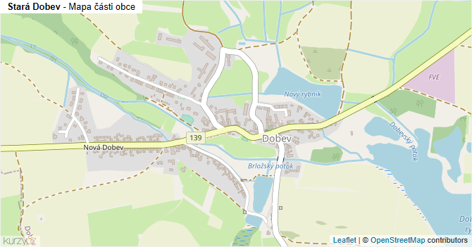 Stará Dobev - mapa části obce
