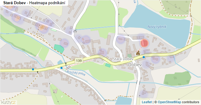 Stará Dobev - mapa podnikání