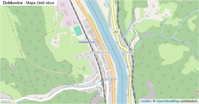 Dobkovice - mapa části obce