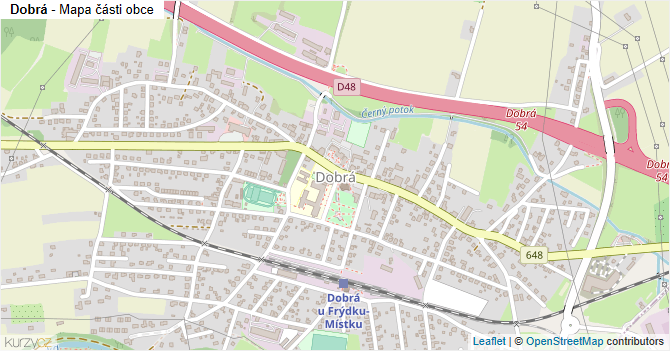 Dobrá - mapa části obce