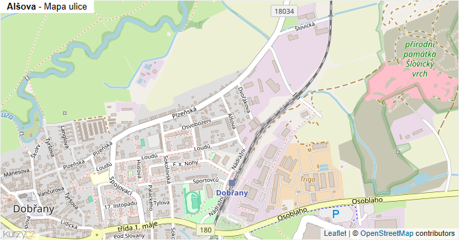 Alšova - mapa ulice