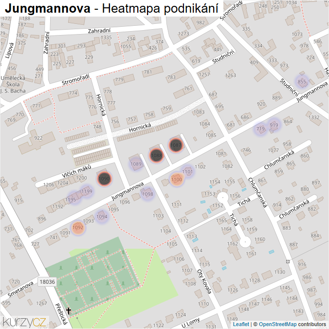 Mapa Jungmannova - Firmy v ulici.