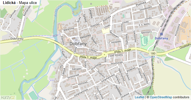 Lidická - mapa ulice